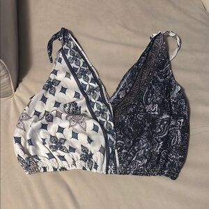 Free People Black and White Paisley Blouse